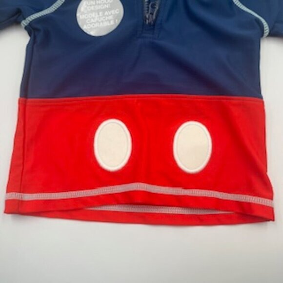 New Mickey Mouse Disney Hooded Rash guard Swim TopToddler Baby Boy Size 12-18 Mo - Picture 5 of 8